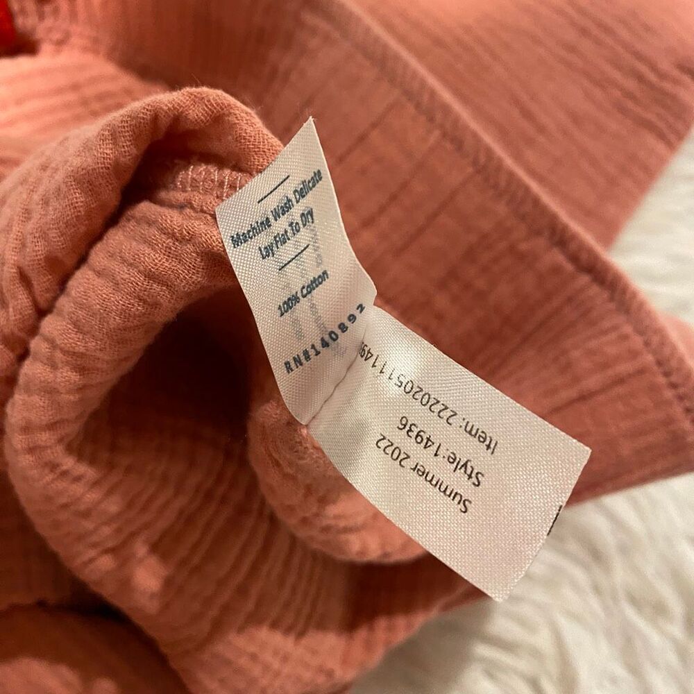 Marine Layer Paula Easy Tapered Cropped Pants in Pink Large - Picture 7 of 8